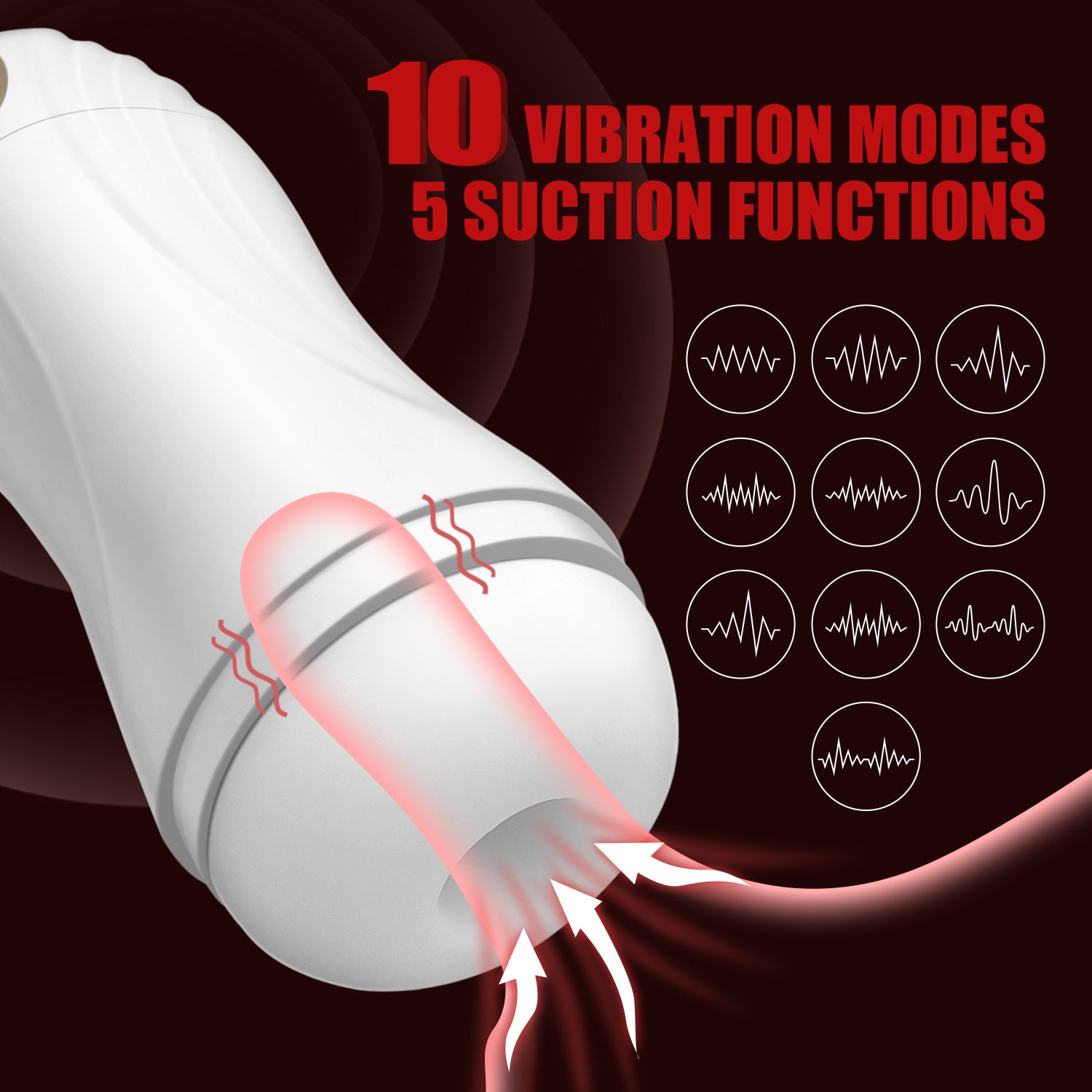 10 Vibrating Masturbation Cup