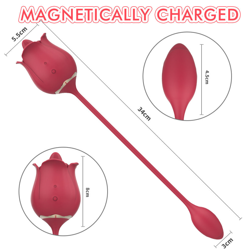 Rose Tongue Licking Clitoral Stimulator Size