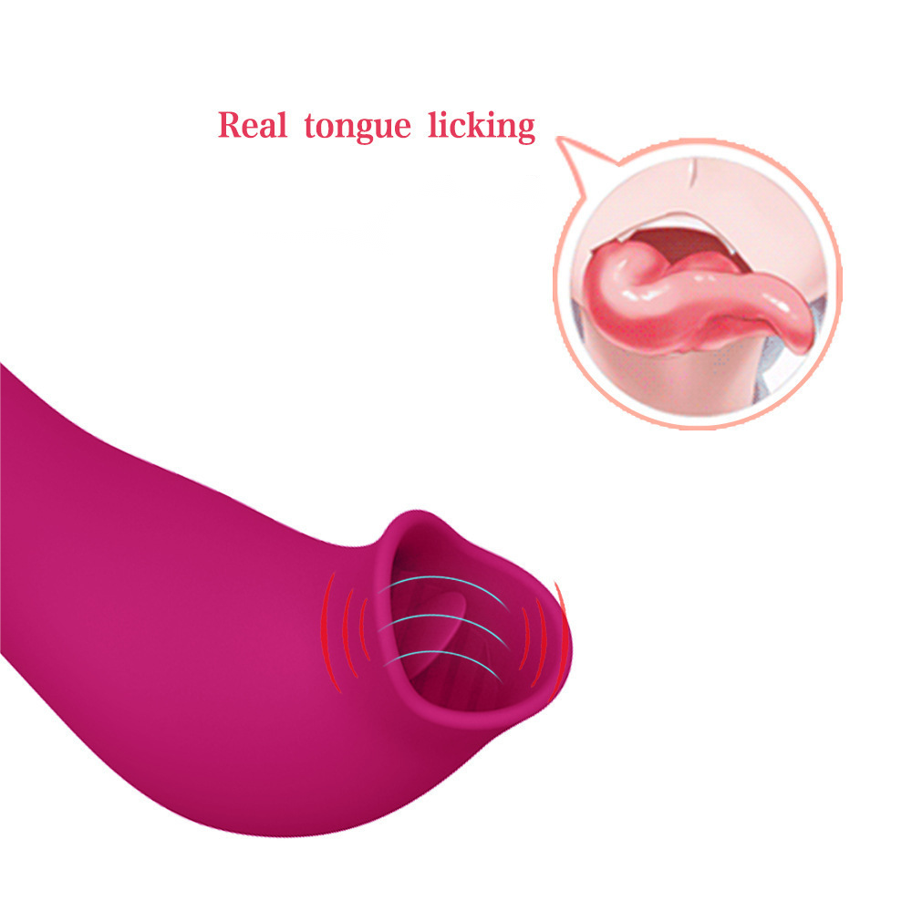 2 in 1 Clitoral stimulator with Real Tongue Licking 