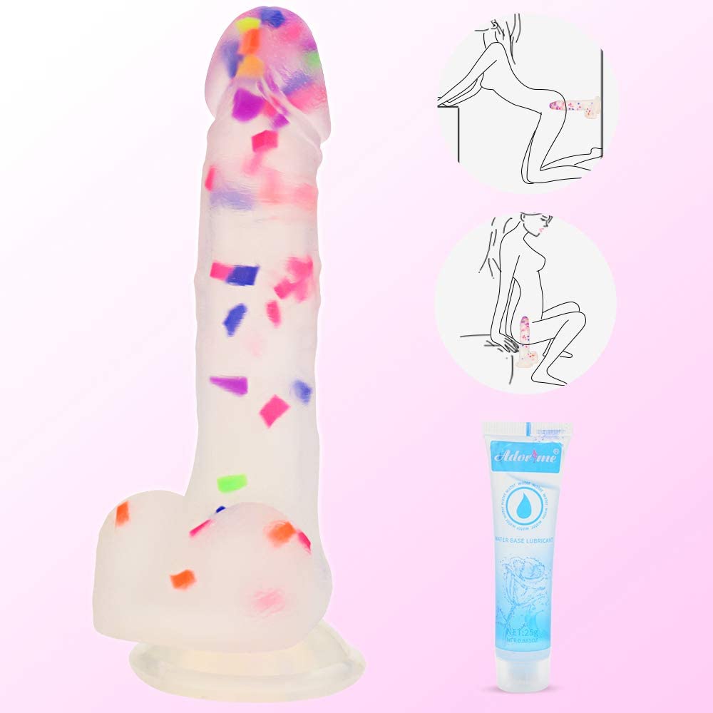 7 Inch Colorful Liquid Realistic Suction Cup Dildo