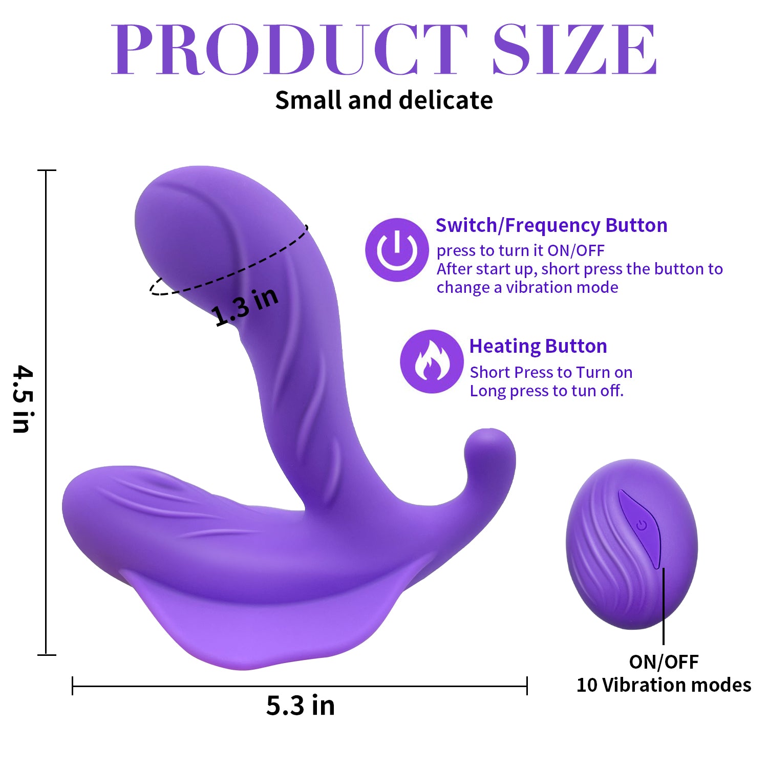 G Point Invisible Vibrator size