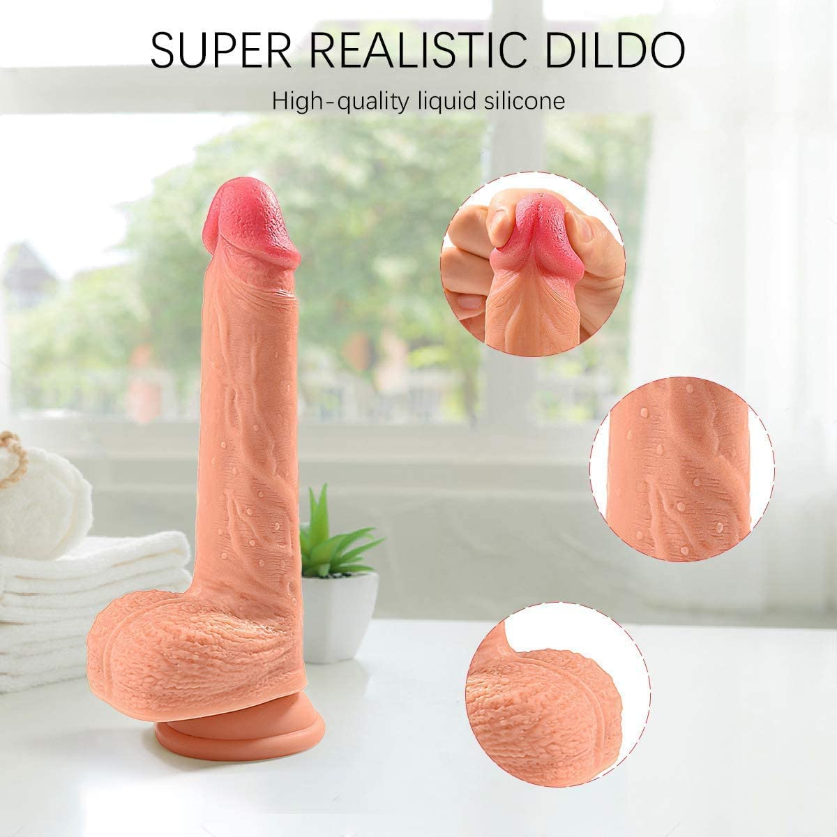 8.14 Inch Intelligent Heating Dildo with Remote Control