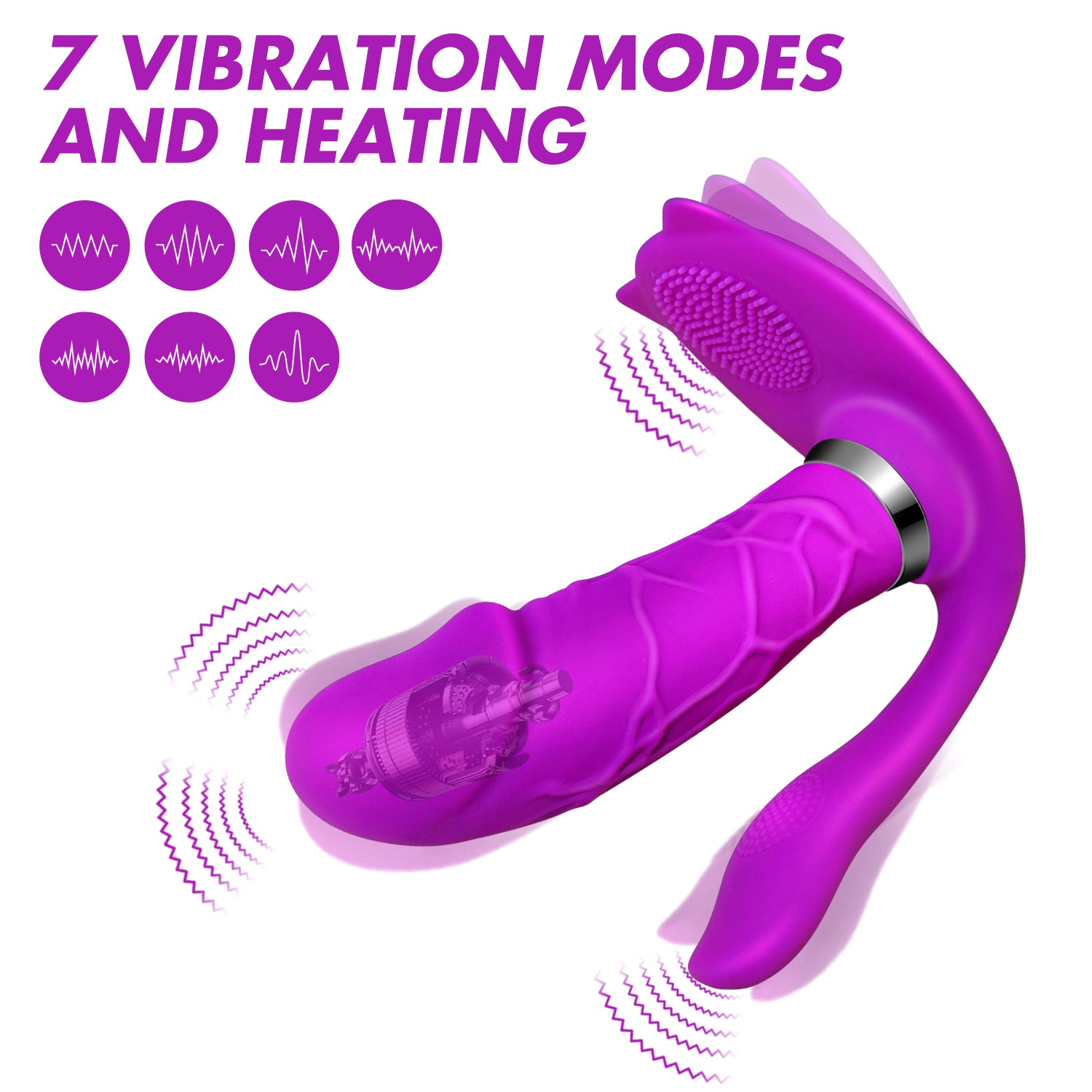 7 Vibration Double Head Silicone Vibrator 