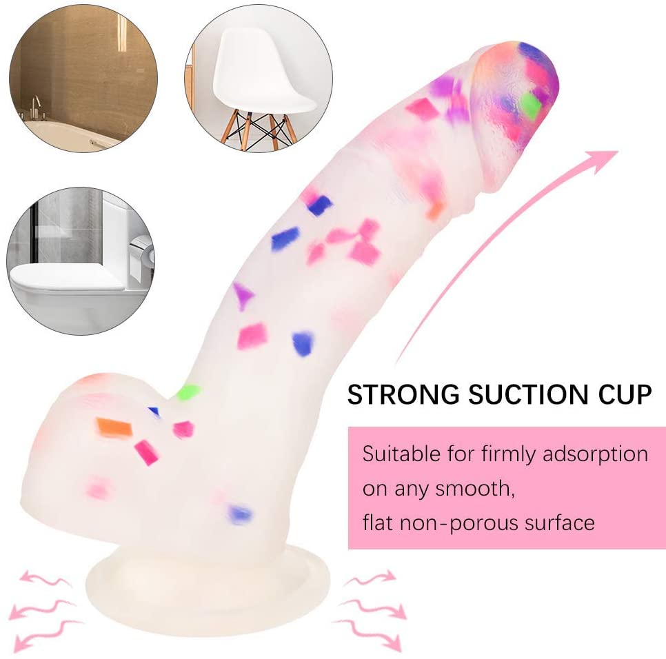 7 Inch Colorful Liquid Realistic Suction Cup Dildo