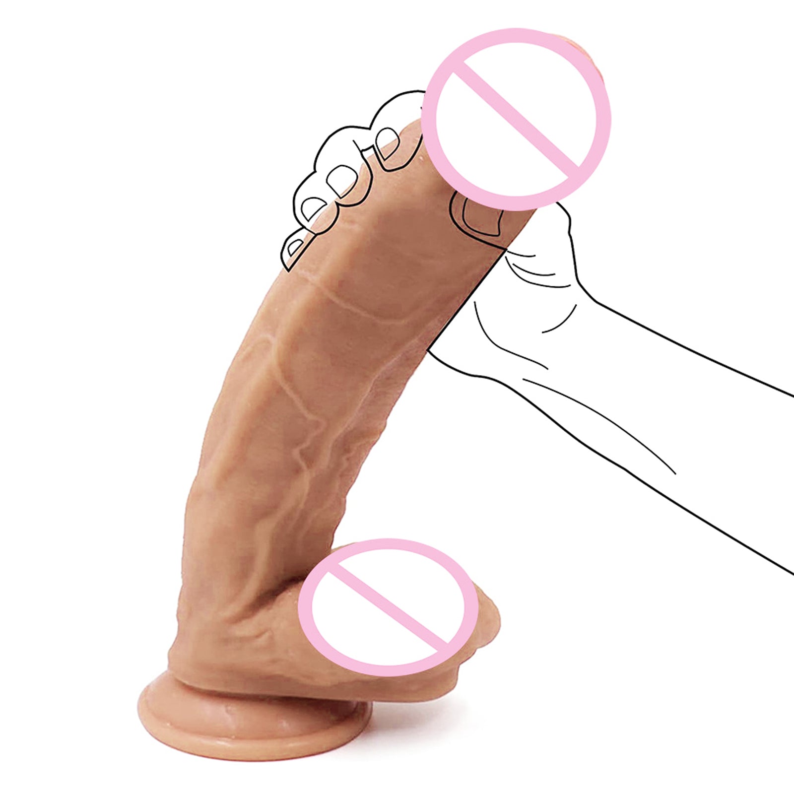 9 inch Soft Dildo with Strong Suction Cup for Female and Men